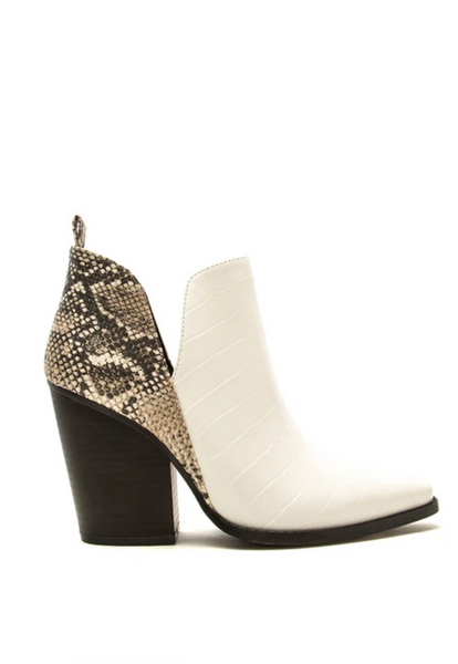 white crocodile booties