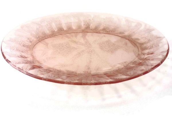 Poinsettia Dinner Plate Depression Glass Floral