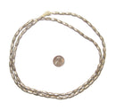 Folded White Metal Plate Ethiopian Metal Beads (11x5mm) - The Bead Chest