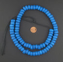 Deep Blue Moroccan Pottery Beads (Rondelle - 14mm) - The Bead Chest