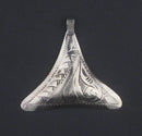 Engraved Silver Triangle Moroccan Pendant - The Bead Chest