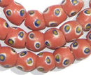 Pink Evil Eye Krobo Powder Glass Beads - The Bead Chest