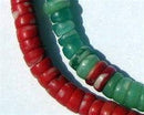 Green and Red Kakamba Prosser Beads - The Bead Chest