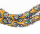 Krobo Fancy Powder Glass Yellow Beads - The Bead Chest