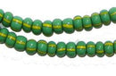 Green & Yellow Chevron Beads (4mm) - The Bead Chest