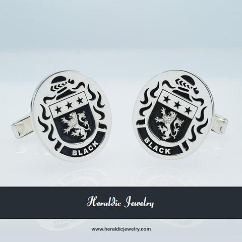 Family Crest Cufflinks " Black "