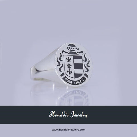 Martinez silver family crest ring