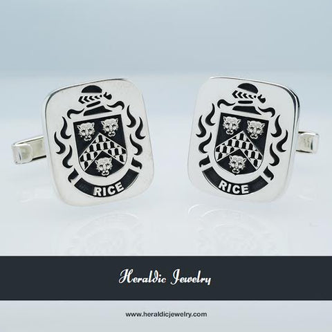 Rice family crest cufflinks