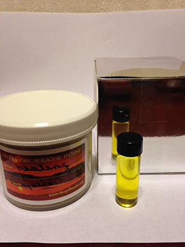 Gift Box Set with 4oz Healing Incense and 1 Dram Bottle of Healing Oil.
