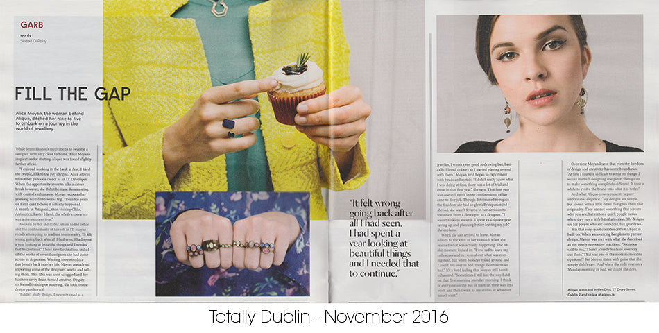 Aliquo Designer Interview in Totally Dublin November 2016