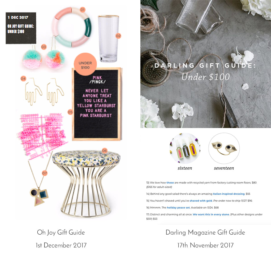 aliquo jewellery in Oh joy and Darling gift guides