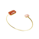 Gold plated two-tone floating bangle