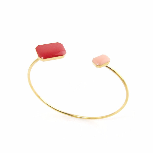 Gold octagons floating bangle