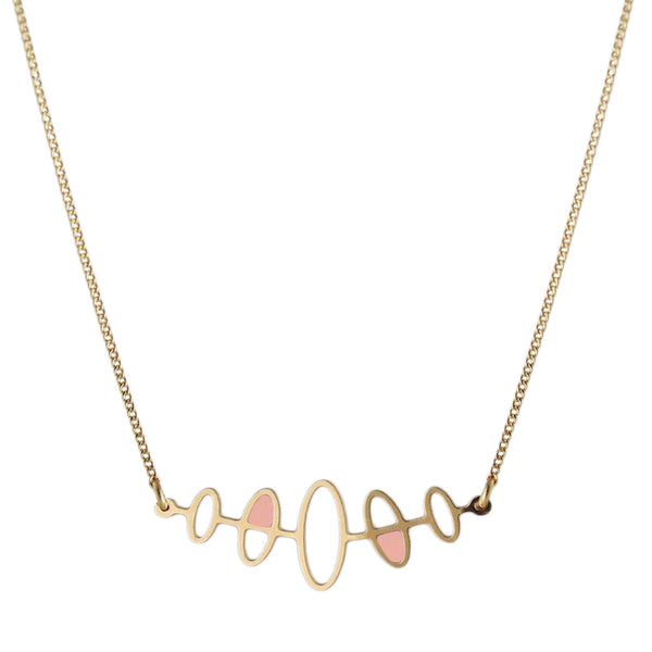 Fifties inspired enamelled gold necklace