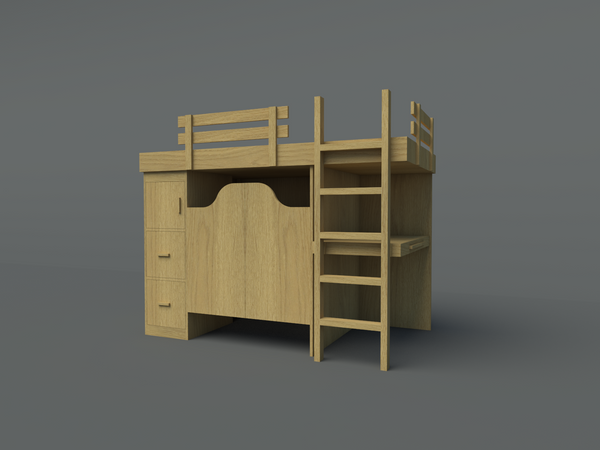 Bunk Bed Plans Diy 3 In 1 Desk Chest Storage Organizer Workstation