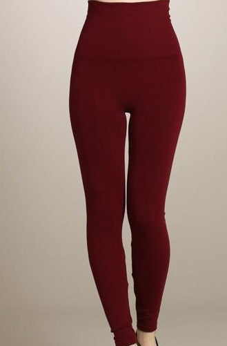 maroon high waisted leggings