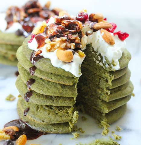 Matcha Green Tea Protein Pancakes