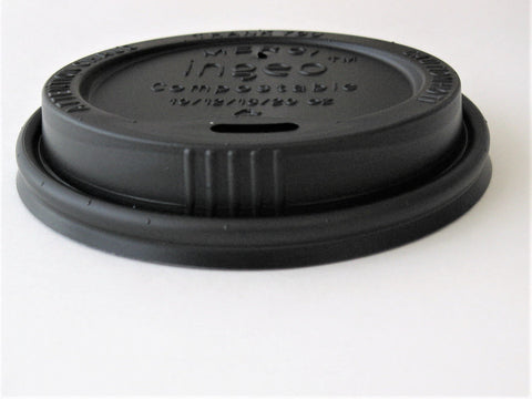 Black Compostable Hot Cup Lid 10-20 oz (Case of 1000)