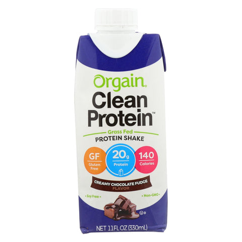 Orgain Organic Protein Shakes - Creamy Chocolate Fudge - Case of 12 - 11 Fl oz.