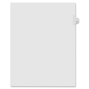 Kleer-Fax Legal Numbered Index Dividers - Exhibit 81 - 1/25 Cut - 25 Tabs
