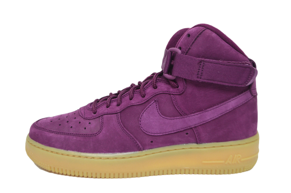 burgundy high top air force ones