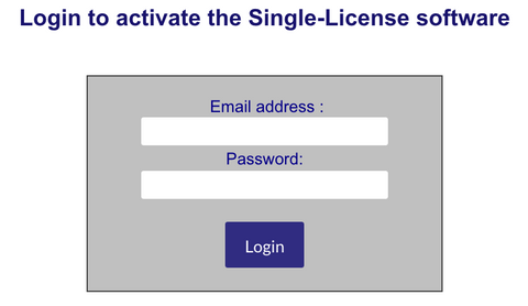 Single-License Activation Login