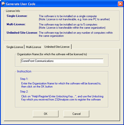 Register 232Analyzer Unlimited-Site-License - Step 2.2