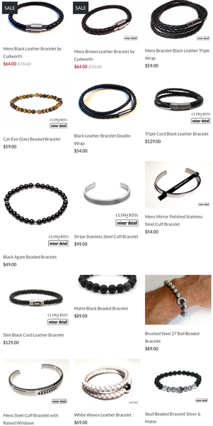 Minor Detail's top 15 Mens Bracelets of 2017. Includes bracelets made from leather, sterling silver, steel and CZ.