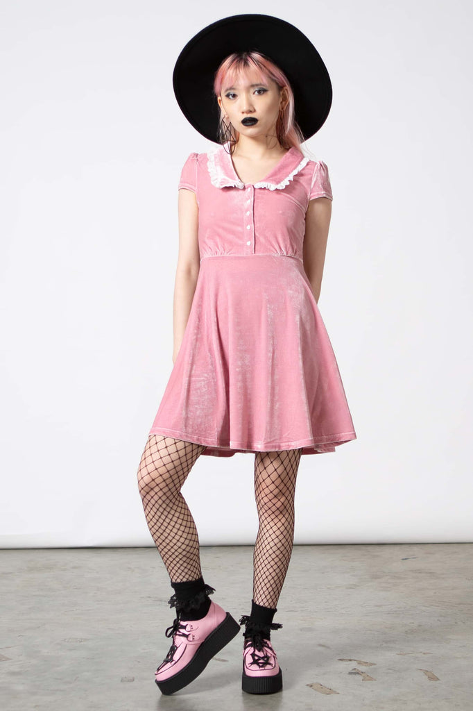 killstar pink velvet dress