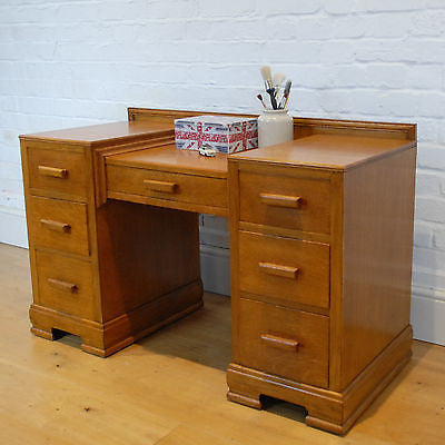 Vintage Child S Oak Kneehole Desk Charlotte Jones Interiors