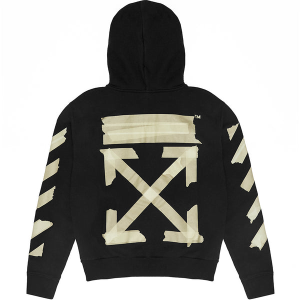 black diagonal arrows logo hoodie