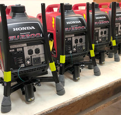 Honda 2200i generators, with legs, ready for final assembly on Lentry Lights