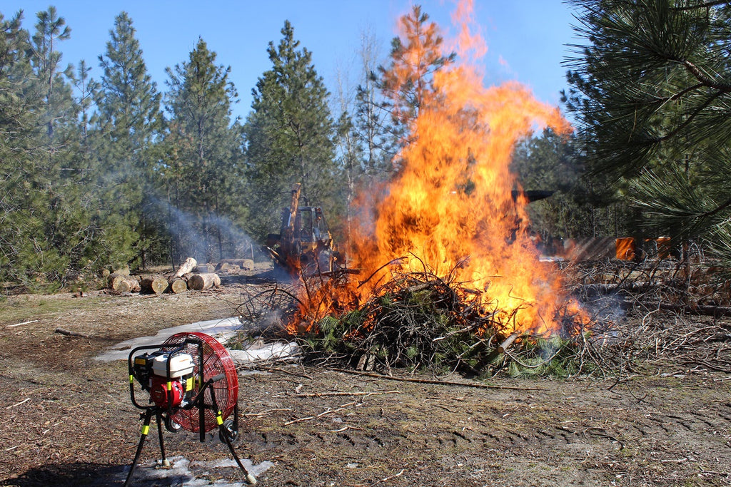 Ventry Fans burn slash piles hotter and cleaner