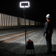 Portable lighting along the railroad