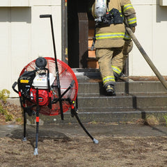 VENTRY Fan in use during positive pressure attack fire training, Kootenai Fire
