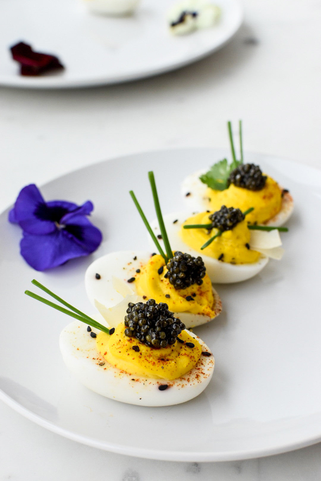 ROE Caviar Deviled Eggs