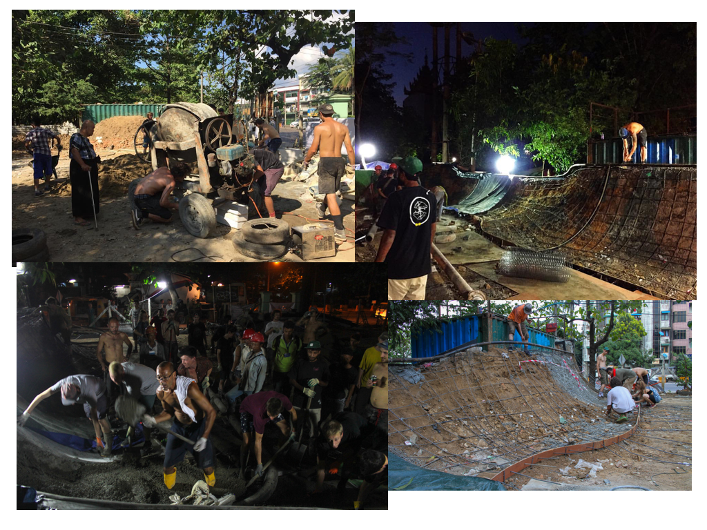 Next up was building a skatepark in Myanmar in November 2015.