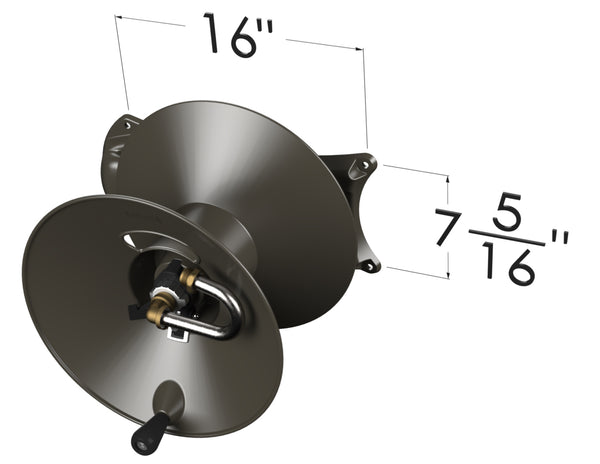 wall mount hose reel diagram with dimensions