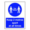 Keep 2m apart safety signs