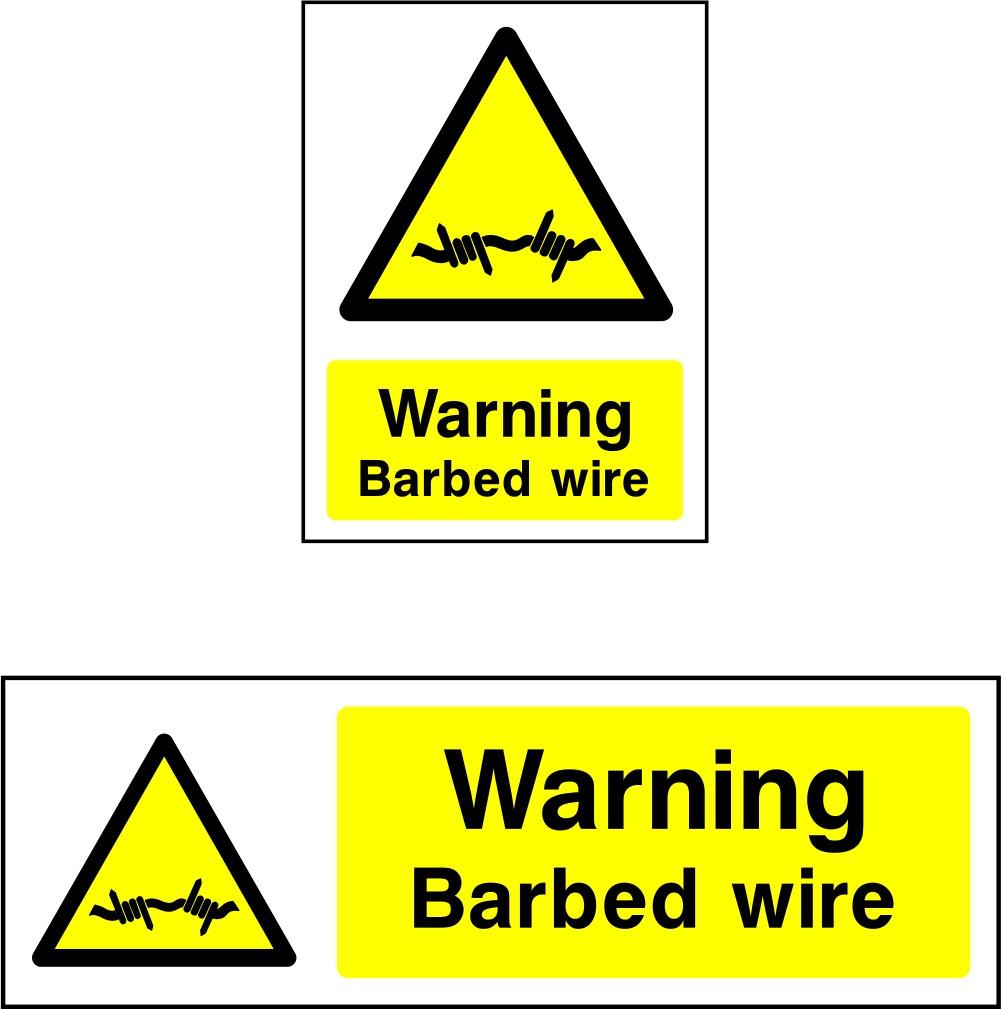 barbed wire signs