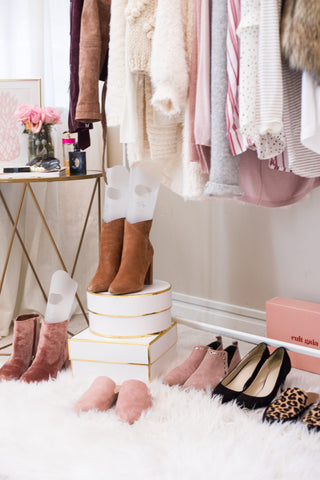 closet organizing with Voot boot shaper