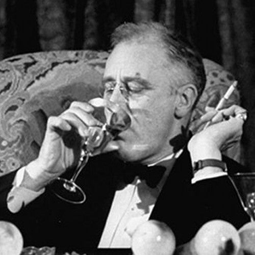 Franklin Delano Roosevelt Enjoying a cocktail
