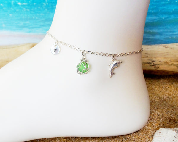 emerald ankle bracelet