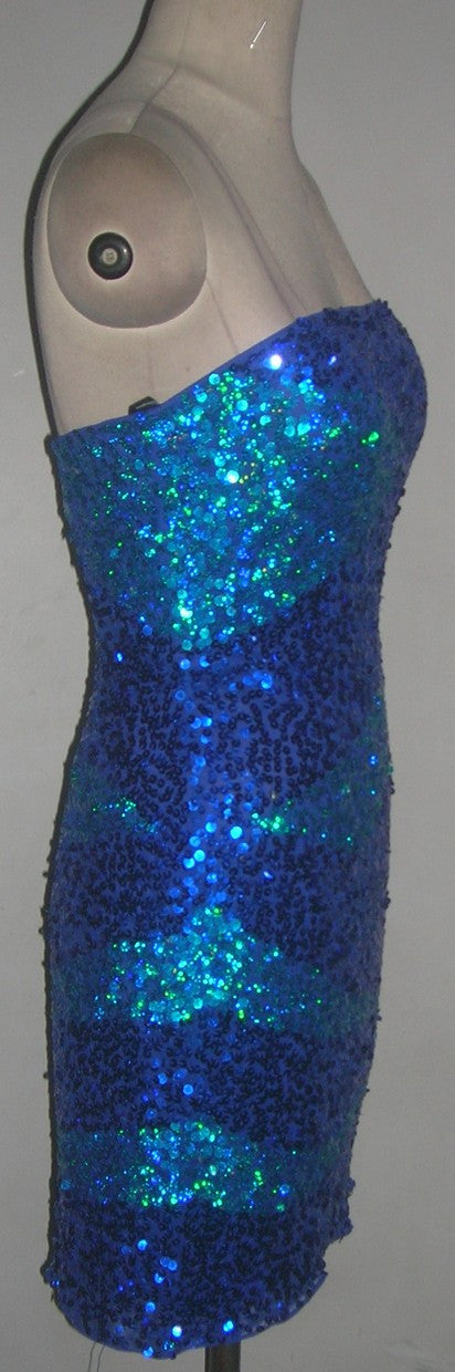 Strapless Fully Sequined Cocktail Dress