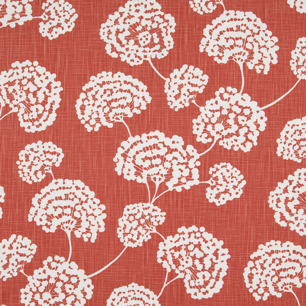 Toile Stems Fabric - Coral