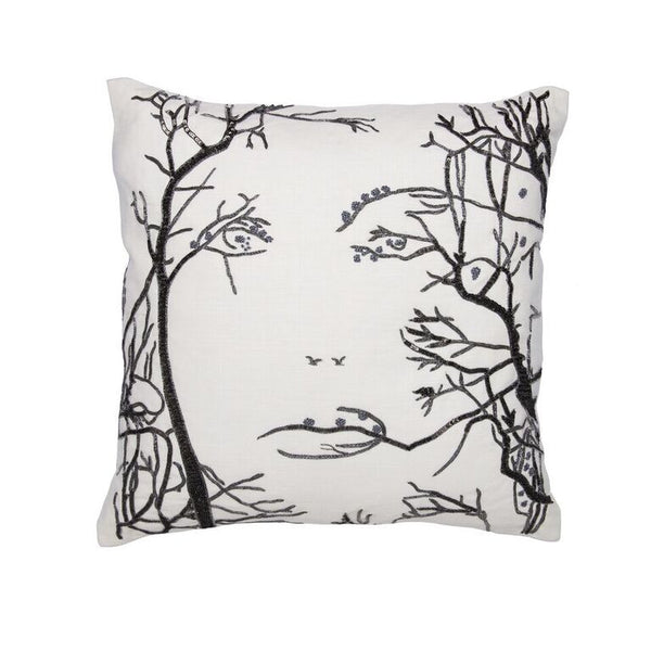Faces of Nature Pillow - Gunmetal Grey
