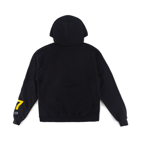 yellow and black champion hoodie