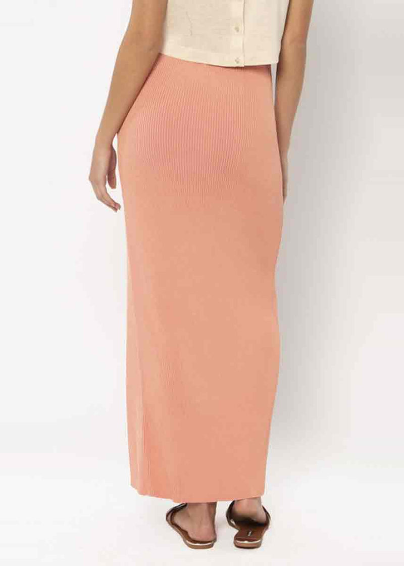 ribbed knit maxi skirt