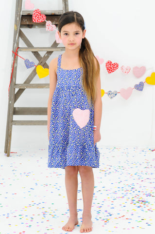 Picnic Navy Ditsy Dress, Sizes in 3Y - 9Y - The Happiness Blog | Oobi Girls Kid Fashion