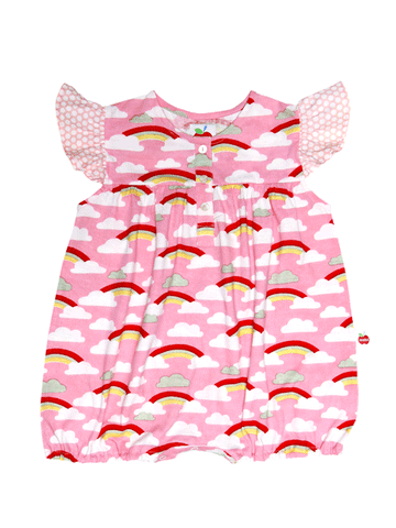 Rainbow Playsuit, Sizes in 6M - 3Y - Alex's Design Notes | Oobi Girls Kid Fashion